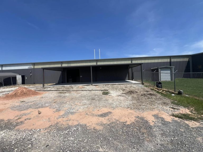 metal building construction gray